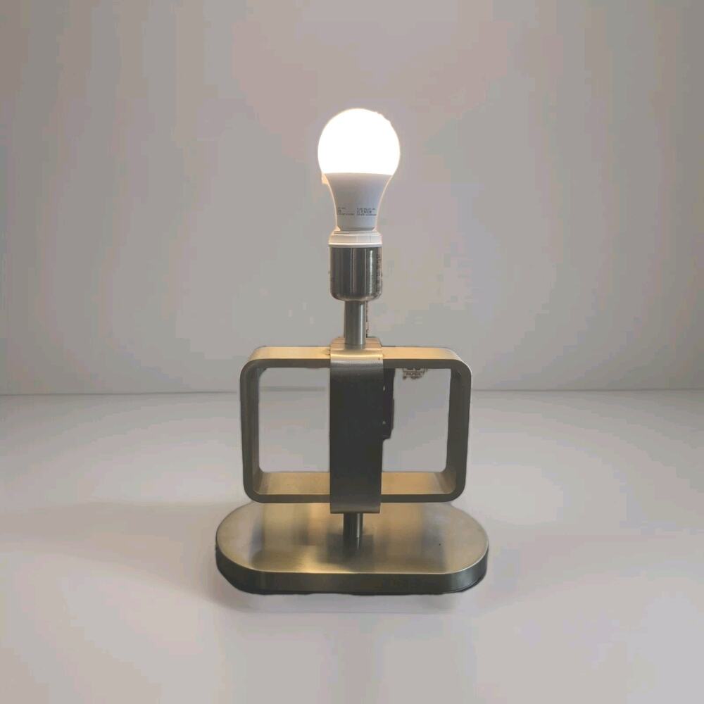 12" Ikea UPPVIND Geometric Brass Table Lamp NO SHADE Minor Scratches Near Top